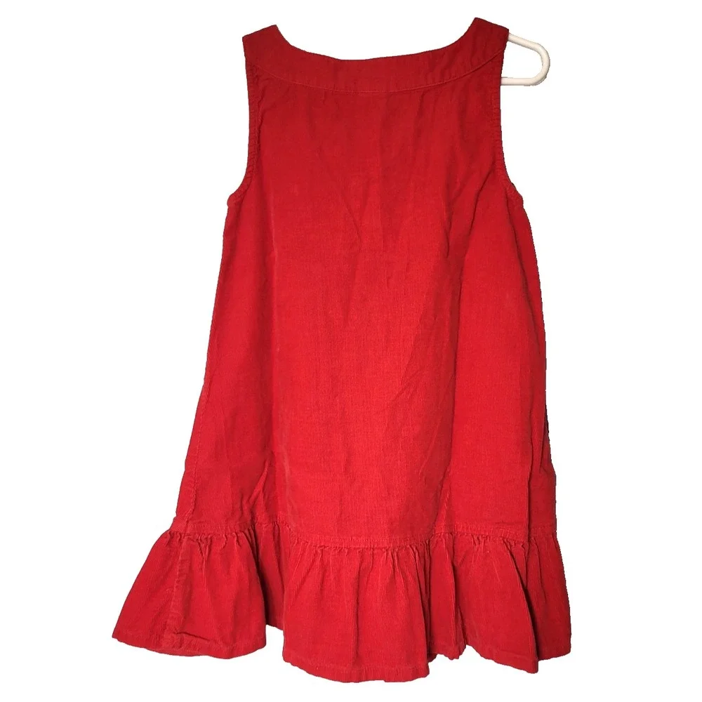 Gymboree Red Thin Wale Corduroy Jumper Applique Scottie Dog Size 5 School Church